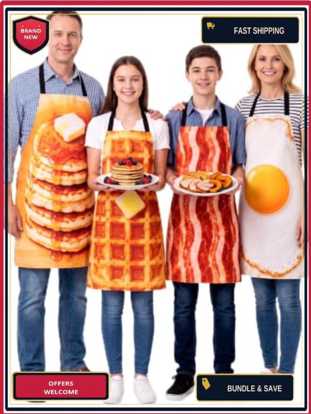 Halloween Group Costume Aprons Set 4 Food Themed Polyester One Size